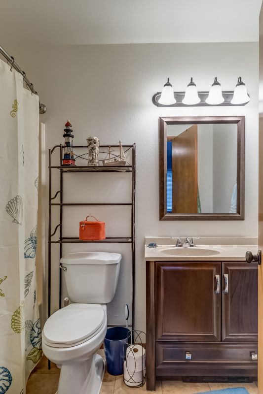 Bathroom with Statement Lighting